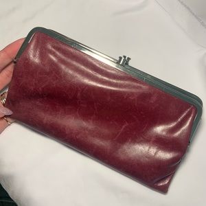 Hobo Lauren Clutch Wallet - Wine Colored Leather Continental Wallet